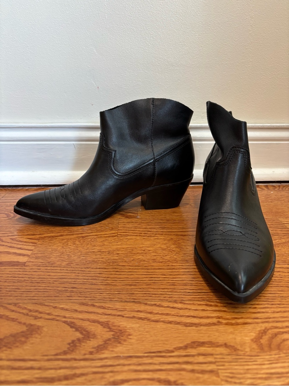 Treasure & Bond black booties western genuine leather size 9